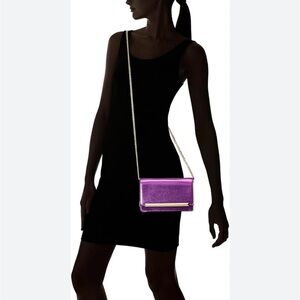 NEW Aldo Foil Purple Bag with Crossbody Gold Chain